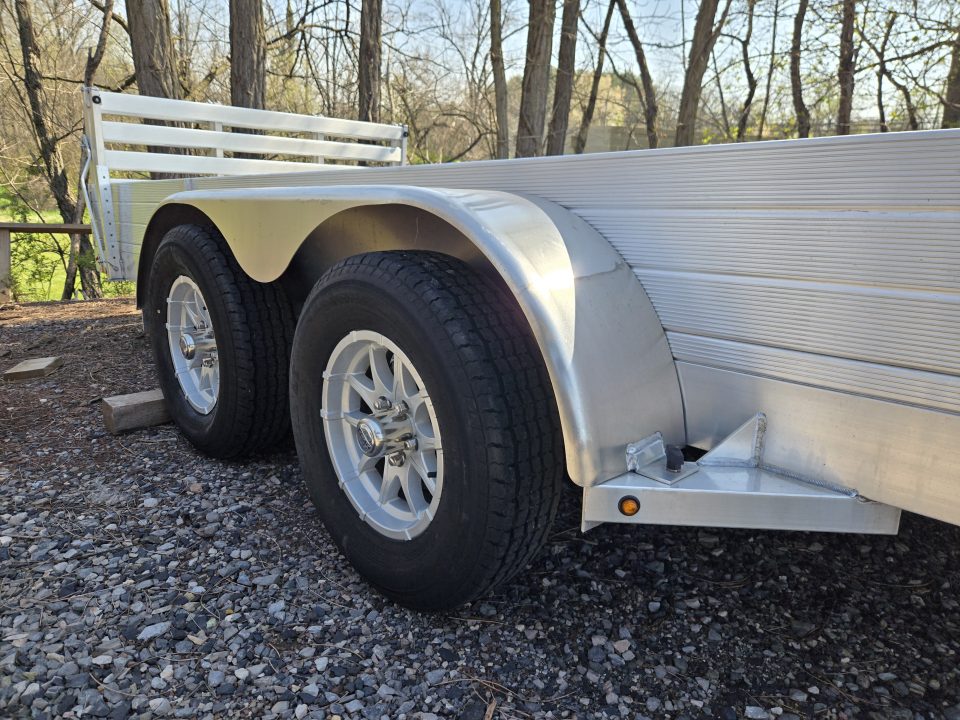New 7 x 20 Aluma 8120-SR  Side Ramp Aluminum Utility Trailer, 7K GVWR  ****Bi-Fold Tailgate & 12" Solid Sides w/5' Removable Side Ramps