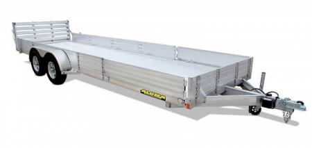 New 7 x 20 Aluma 8120-SR  Side Ramp Aluminum Utility Trailer, 7K GVWR  ****Bi-Fold Tailgate & 12" Solid Sides w/5' Removable Side Ramps