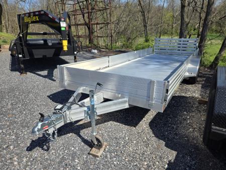 New 7 x 20 Aluma 8120-SR  Side Ramp Aluminum Utility Trailer, 7K GVWR  ****Bi-Fold Tailgate & 12" Solid Sides w/5' Removable Side Ramps