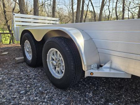 New 7 x 20 Aluma 8120-SR  Side Ramp Aluminum Utility Trailer, 7K GVWR  ****Bi-Fold Tailgate & 12" Solid Sides w/5' Removable Side Ramps