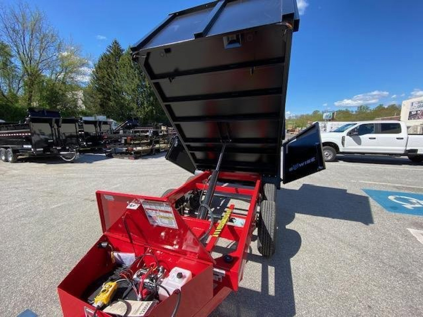 New 6 x 10 BWISE Deckover 48" High Sides Dump Trailer 10k  **BLACK/RED**