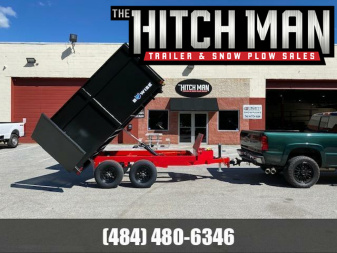 New 6 x 10 BWISE Deckover 48" High Sides Dump Trailer 10k  **BLACK/RED**