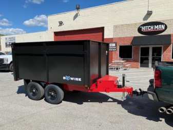 New 6 x 10 BWISE Deckover 48" High Sides Dump Trailer 10k  **BLACK/RED**