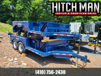 New 6'3" x 16' Air Tow UT16-12 Drop Deck Equipment Trailer, 16K GVWR  ***w/Spare Tire Mount & 110v Batt Charger