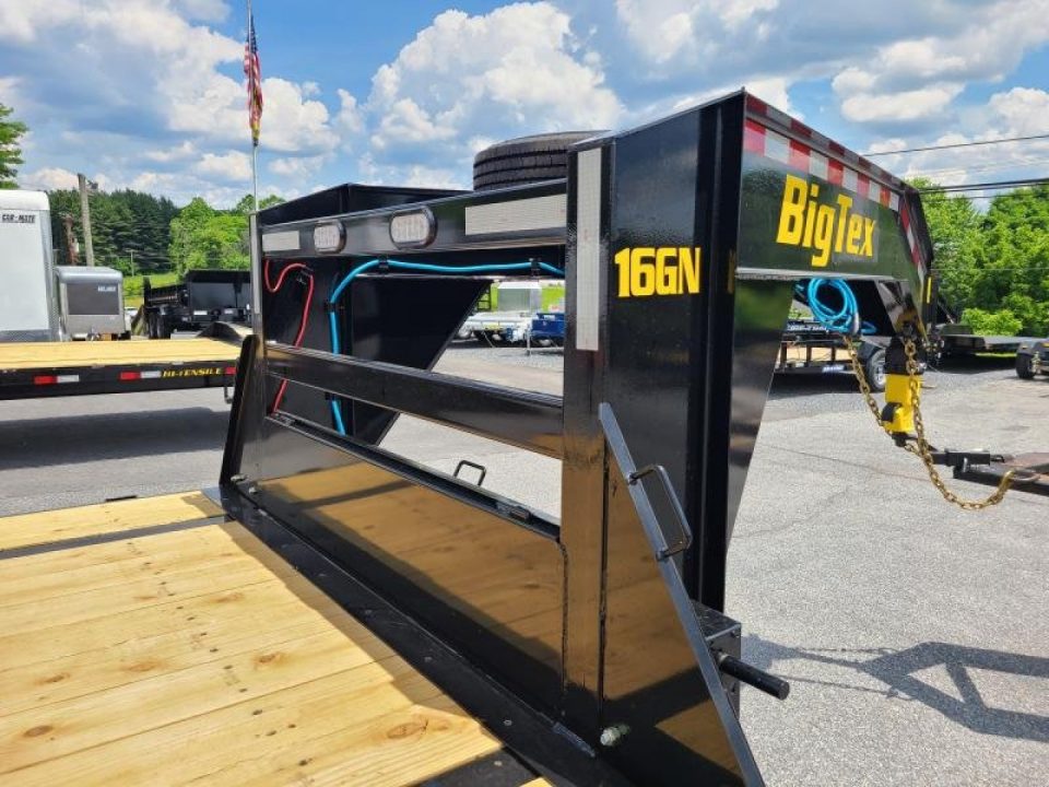 New 8.5 x 25 (20+5) Big Tex 16GN Gooseneck Deck Over Equipment Trailer, 17.5k **w/Mega Ramps & Spare Tire Assy