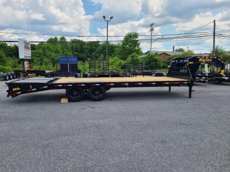 New 8.5 x 25 (20+5) Big Tex 16GN Gooseneck Deck Over Equipment Trailer, 17.5k **w/Mega Ramps & Spare Tire Assy