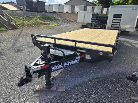New 8.5 x 22 (18+4) Sure-Trac Beavertail Deckover Equipment Trailer, 15k GVWR **w/ Drop In Toolbox Installed