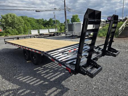 New 8.5 x 22 (18+4) Sure-Trac Beavertail Deckover Equipment Trailer, 15k GVWR **w/ Drop In Toolbox Installed