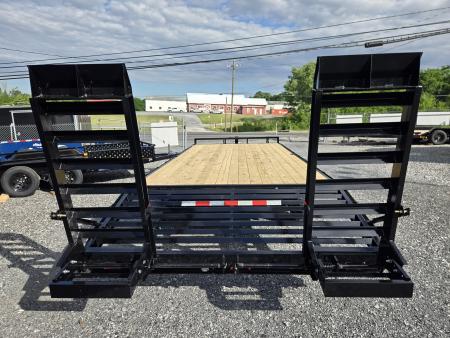 New 8.5 x 22 (18+4) Sure-Trac Beavertail Deckover Equipment Trailer, 15k GVWR **w/ Drop In Toolbox Installed