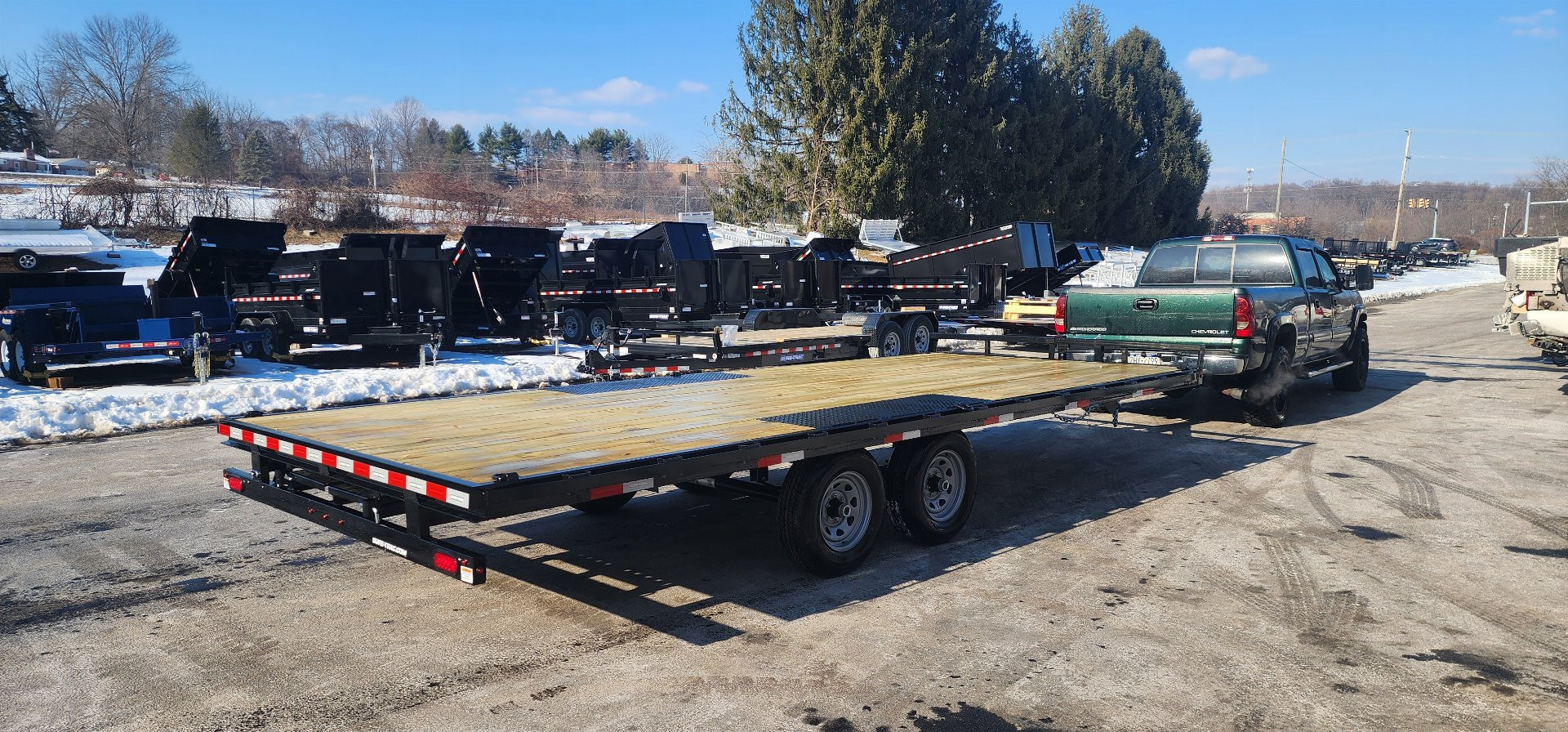 New 8.5 x 20 Sure-Trac Low Profile Flat Deck Deckover Trailer  10k