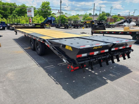 New 8.5' x 25' (20'+5') Big Tex 14PH Deckover Equipment Trailer, 16K GVWR ***w/Spare Tire, Mega Ramps