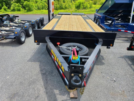 New 8.5' x 25' (20'+5') Big Tex 14PH Deckover Equipment Trailer, 16K GVWR ***w/Spare Tire, Mega Ramps