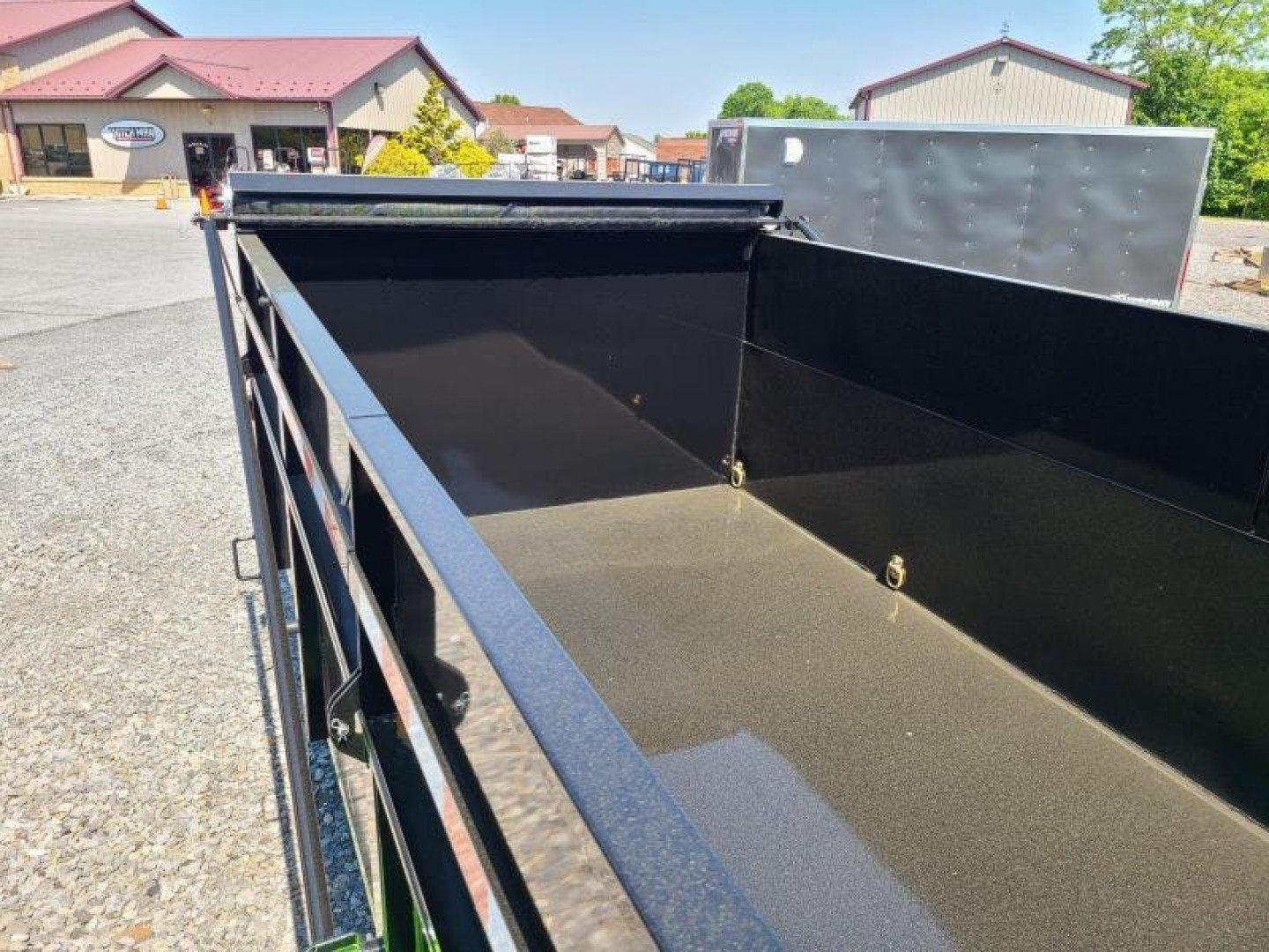 New 7 X 16 BWISE ULTIMATE Low Pro Dump Trailer, 15.4K GVWR **Black w/Hammertone Gray Frame, Loaded w/Features!