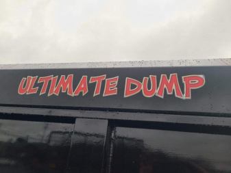 New 7 X 16 BWISE ULTIMATE Low Pro Dump Trailer, 15.4K GVWR **Black w/Hammertone Gray Frame, Loaded w/Features!