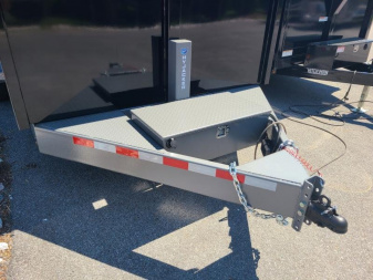 New 7 X 16 BWISE ULTIMATE Low Pro Dump Trailer, 15.4K GVWR **Black w/Hammertone Gray Frame, Loaded w/Features!