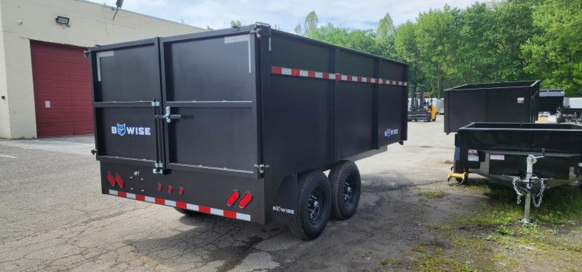 New *Clearance*7 x 14 BWISE Deckover 48" High Sides Dump Trailer 15.4K **BLACK/GRAY**