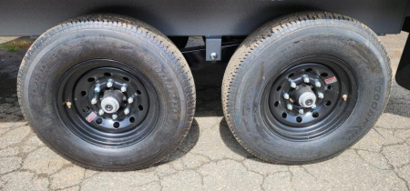 New *Clearance*7 x 14 BWISE Deckover 48" High Sides Dump Trailer 15.4K **BLACK/GRAY**