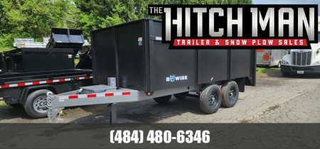 New *Clearance*7 x 14 BWISE Deckover 48  High Sides Dump Trailer 15.4K **BLACK/GRAY**
