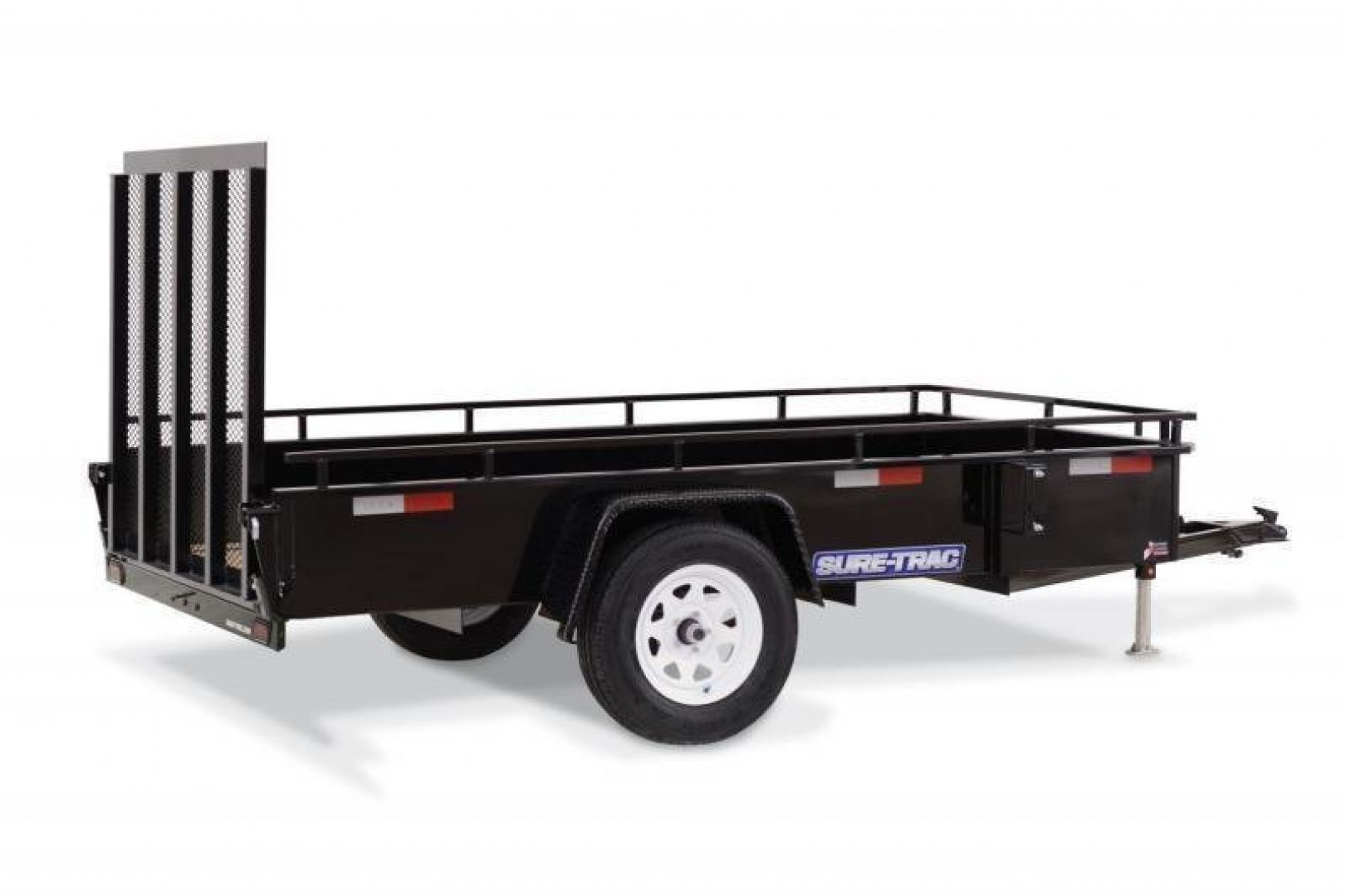 New 6 x 12 Sure-Trac Steel High Side Utility Trailer, 3k GVWR **w/Spring Assist Gate, Set-Back Jack
