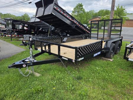 New 7 X 14 Sure-Trac ATV Tube Top Utility Trailer, 7k GVWR w/Removable Side Ramps & Reinforced Gate