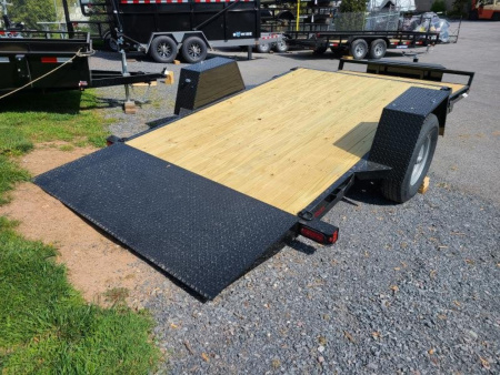 New 6.5 x 16 (12+4) Sure-Trac Single Axle Tilt Bed Equipment Trailer, 7.8k GVWR **w/4' Stationary Deck