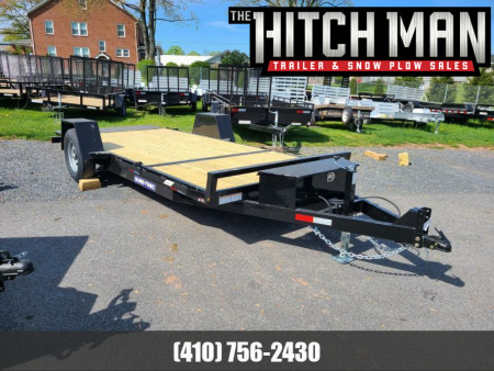 New 6.5 x 16 (12+4) Sure-Trac Single Axle Tilt Bed Equipment Trailer, 7.8k GVWR **w/4' Stationary Deck