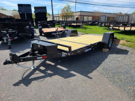 New 6.5 x 16 (12+4) Sure-Trac Single Axle Tilt Bed Equipment Trailer, 7.8k GVWR **w/4' Stationary Deck
