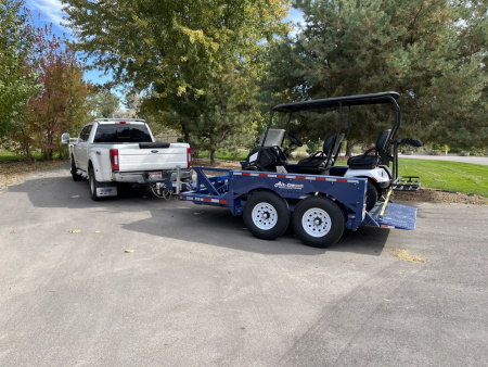 New 6'3" x 12' AIR TOW T12-10 Tandem Axle Drop Deck Equipment Trailer, 13.5k GVWR ***10,000 lb. Capacity w/Spare Mount & 110v Batt. Charger