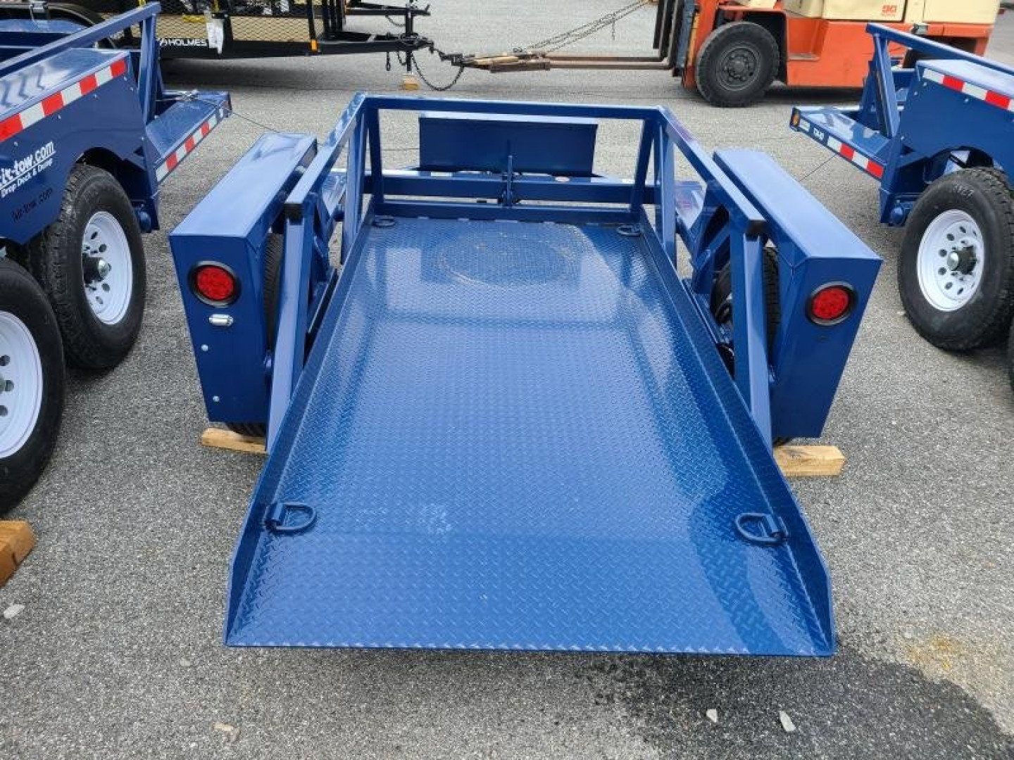 New 4'4" x 8'6" Air Tow S8-35 Single Axle Drop Deck Equipment Trailer, 4.6K GVWR  ***w/110v Battery Charger
