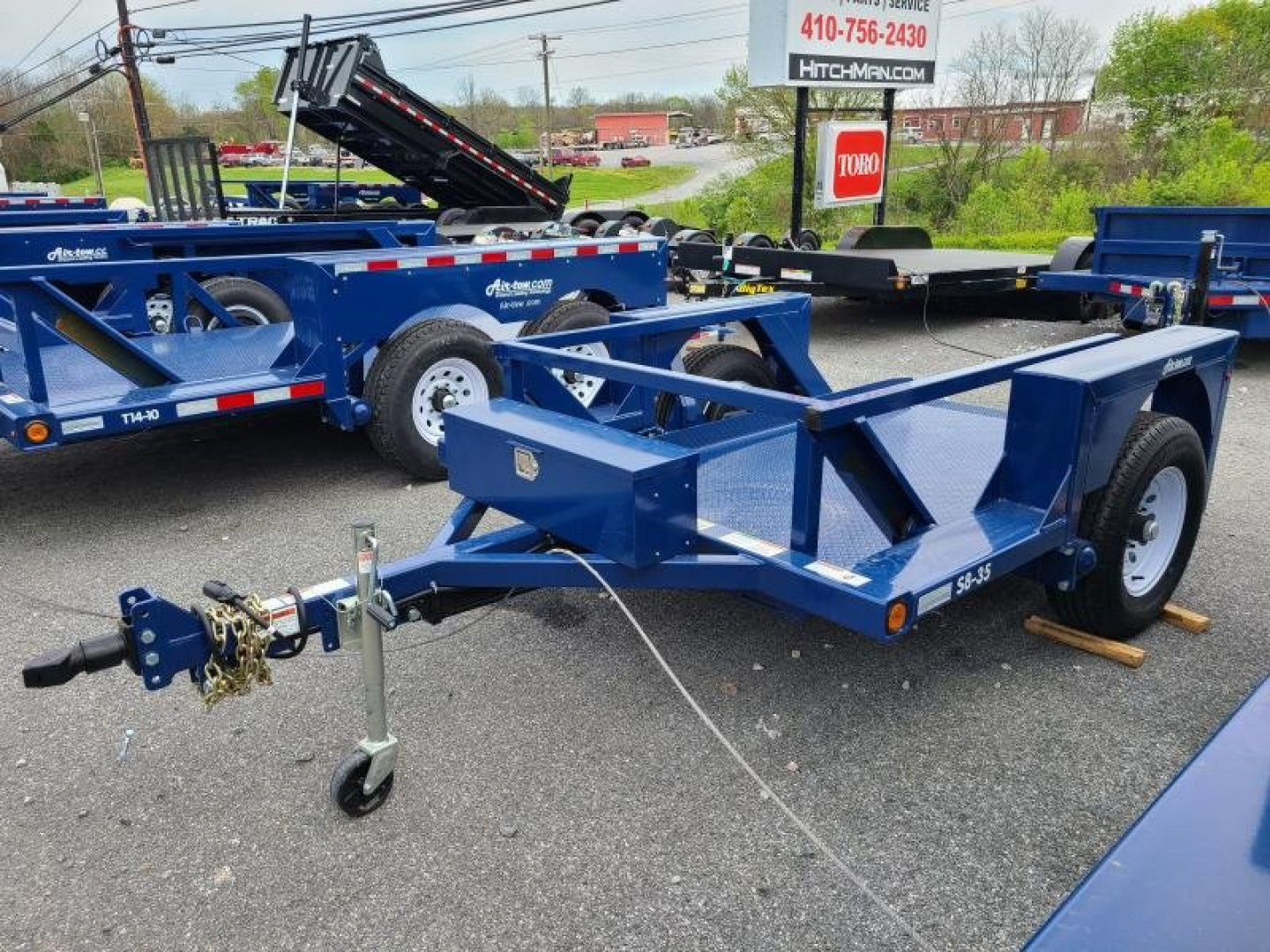 New 4'4" x 8'6" Air Tow S8-35 Single Axle Drop Deck Equipment Trailer, 4.6K GVWR  ***w/110v Battery Charger