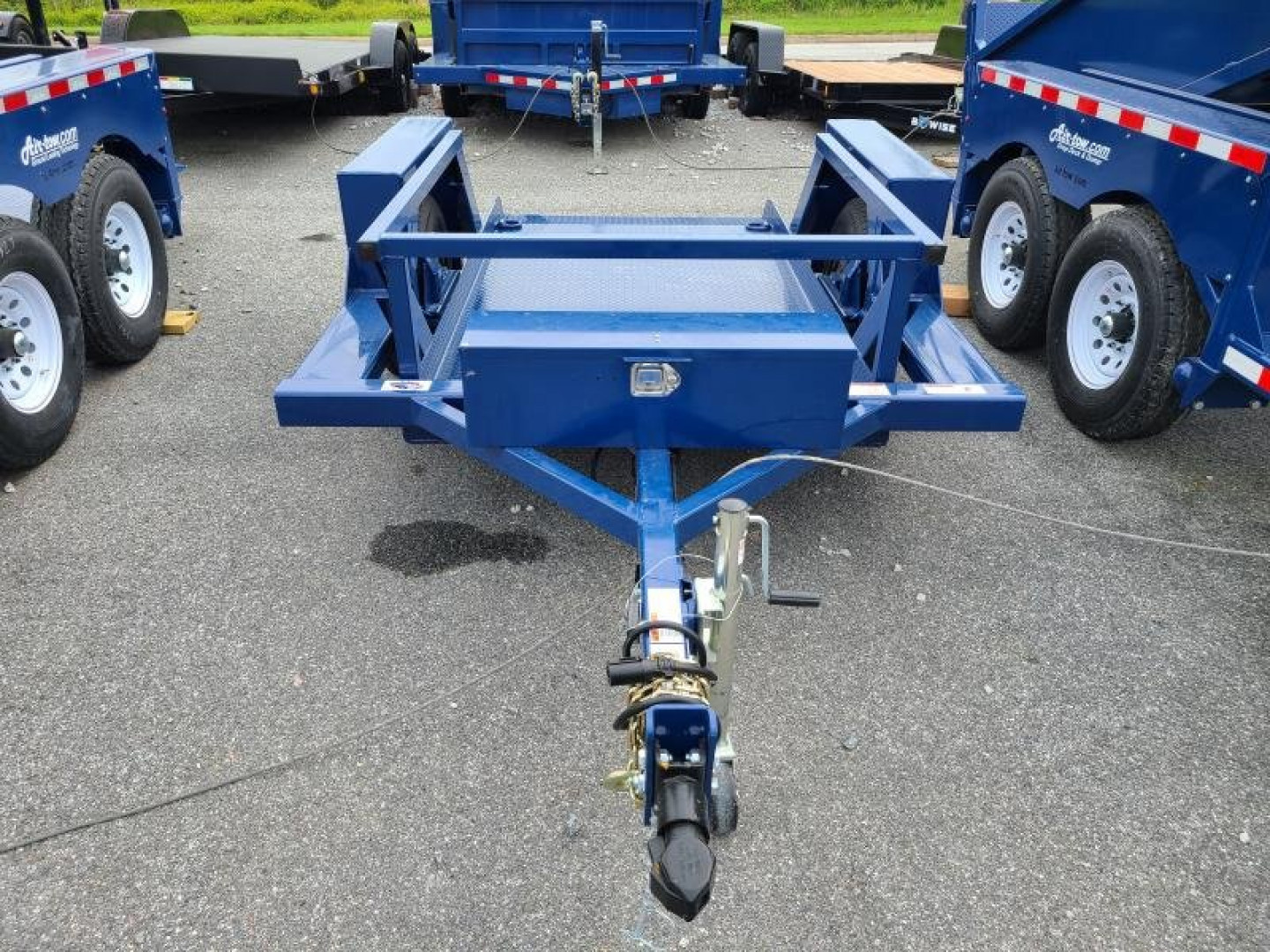 New 4'4" x 8'6" Air Tow S8-35 Single Axle Drop Deck Equipment Trailer, 4.6K GVWR  ***w/110v Battery Charger