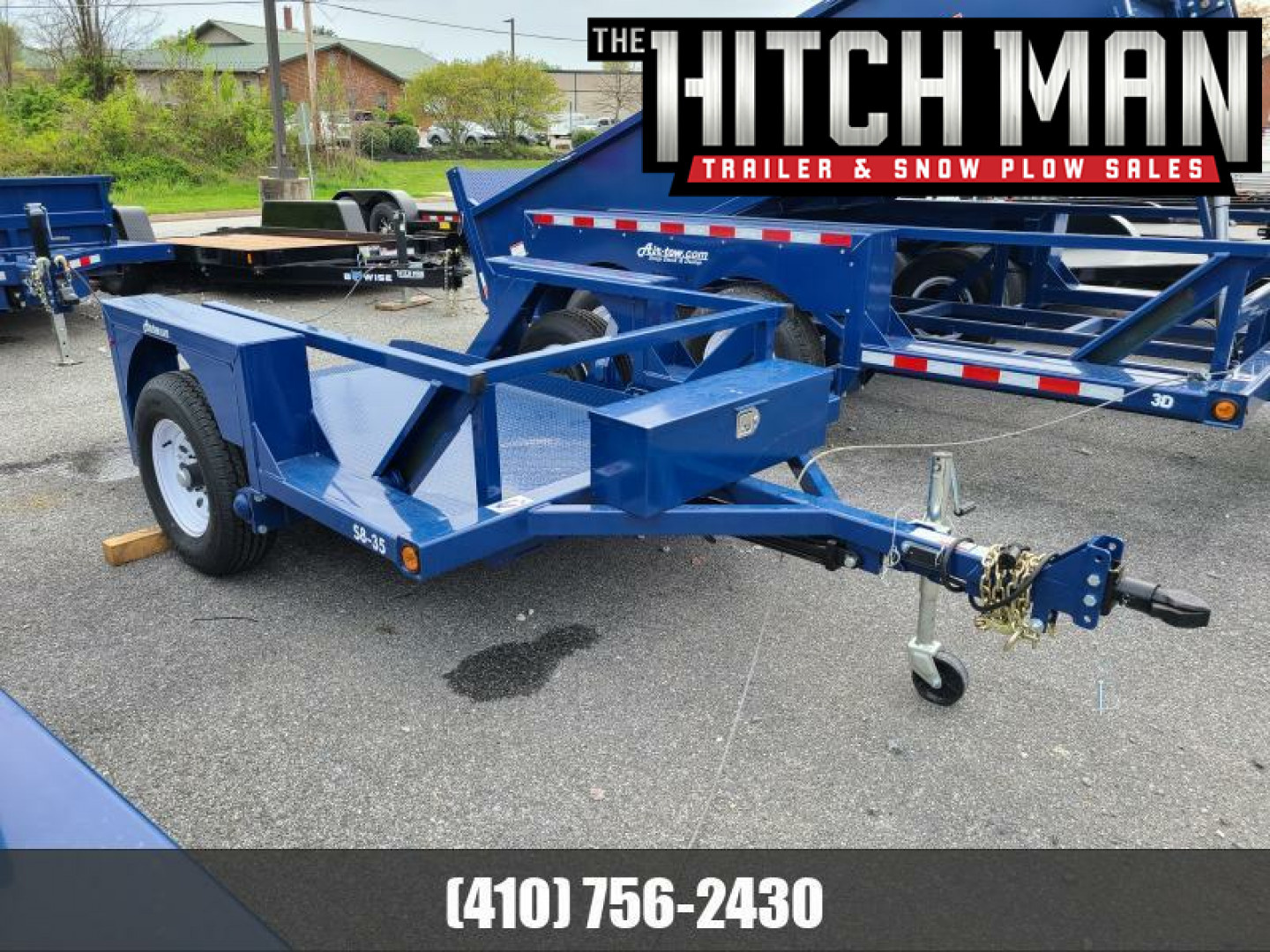 New 4'4" x 8'6" Air Tow S8-35 Single Axle Drop Deck Equipment Trailer, 4.6K GVWR  ***w/110v Battery Charger