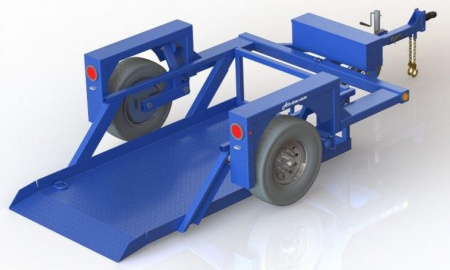 New 4'4" x 8'6" Air Tow S8-35 Single Axle Drop Deck Equipment Trailer, 4.6K GVWR  ***w/110v Battery Charger