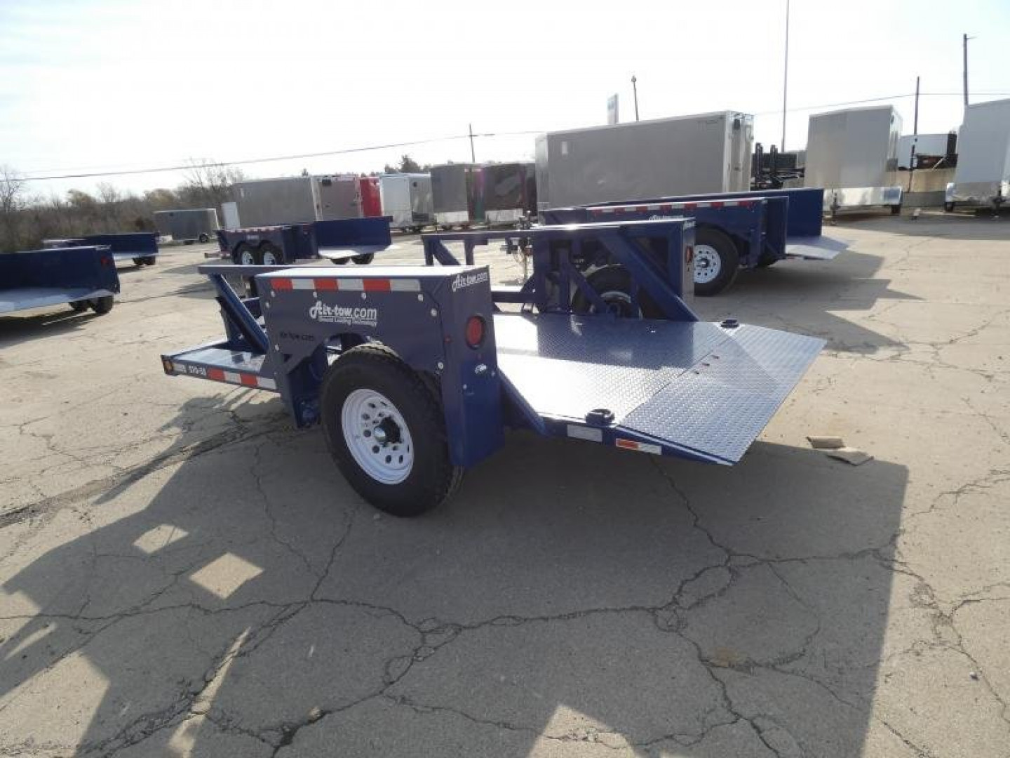 New 6'3" x 10' Air Tow S10-55 Single Axle Drop Deck Equipment Trailer, 8.1k GVWR  **w/110v Battery Charger