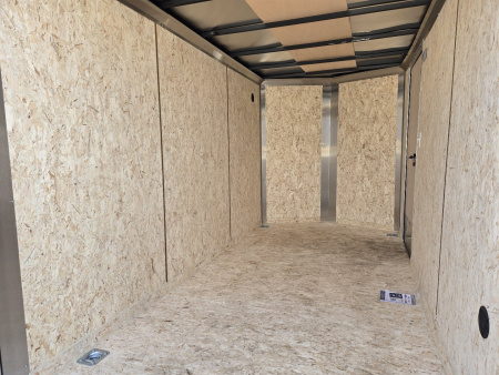 New 6 x 12 Look ST DLX V-Nose Cargo Trailer, 3K GVWR ***White w/ 6" Extra Height, Ramp Door w/ Flap, (4) D-Rings, Stabilizer Jacks