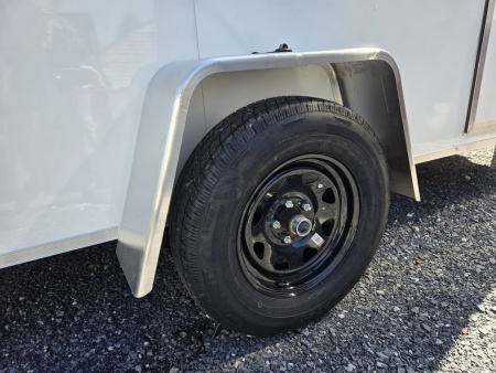 New 6 x 12 Look ST DLX V-Nose Cargo Trailer, 3K GVWR ***White w/ 6" Extra Height, Ramp Door w/ Flap, (4) D-Rings, Stabilizer Jacks