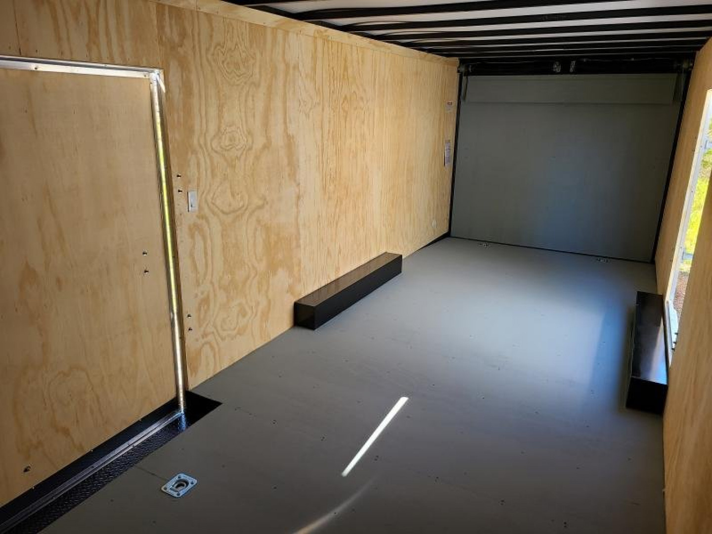 New 8.5 x 24 Car-Mate Custom Enclosed Car Trailer, 10K GVWR ***White w/Get Out Door, 6" Extra Height, 6k Torsion Axles, Black Spoke Wheels