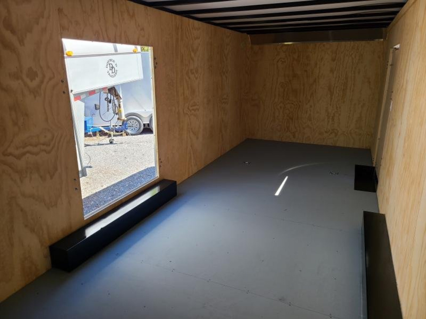 New 8.5 x 24 Car-Mate Custom Enclosed Car Trailer, 10K GVWR ***White w/Get Out Door, 6" Extra Height, 6k Torsion Axles, Black Spoke Wheels