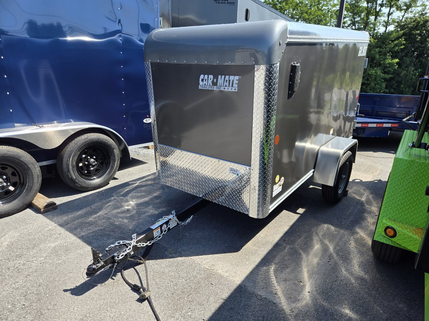 New 4 x 8.5 Car-Mate Custom Cargo Trailer, 2k GVWR **Charcoal Gray w/12v Int. Light & Wall Vents