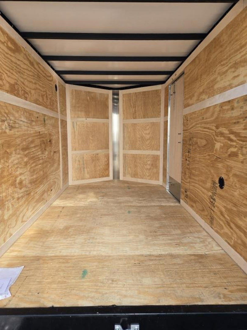 New 6 x 10 Homesteader Intrepid V-Nose Cargo Trailer, 3k GVWR **White w/Barn Doors