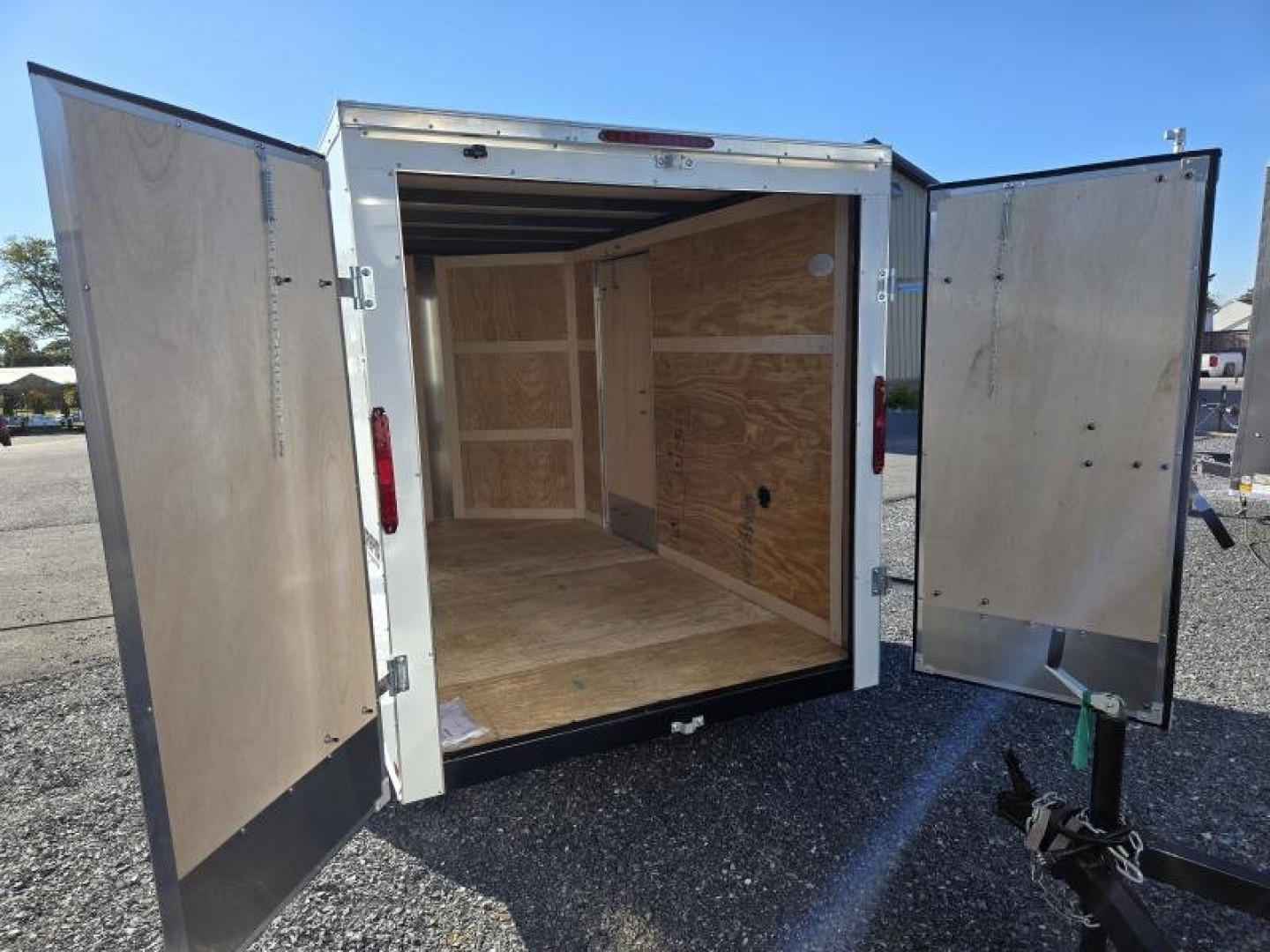 New 6 x 10 Homesteader Intrepid V-Nose Cargo Trailer, 3k GVWR **White w/Barn Doors