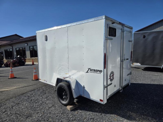 New 6 x 10 Homesteader Intrepid V-Nose Cargo Trailer, 3k GVWR **White w/Barn Doors
