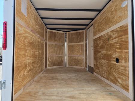 New 6 x 10 Homesteader Intrepid V-Nose Cargo Trailer, 3k GVWR **White w/Barn Doors
