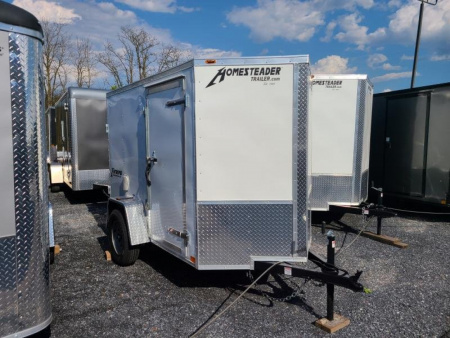 New 5 x 8 Homesteader Intrepid V-Nose Cargo Trailer, 3k GVWR  ***White w/Swing Door & .030 Alum Skin