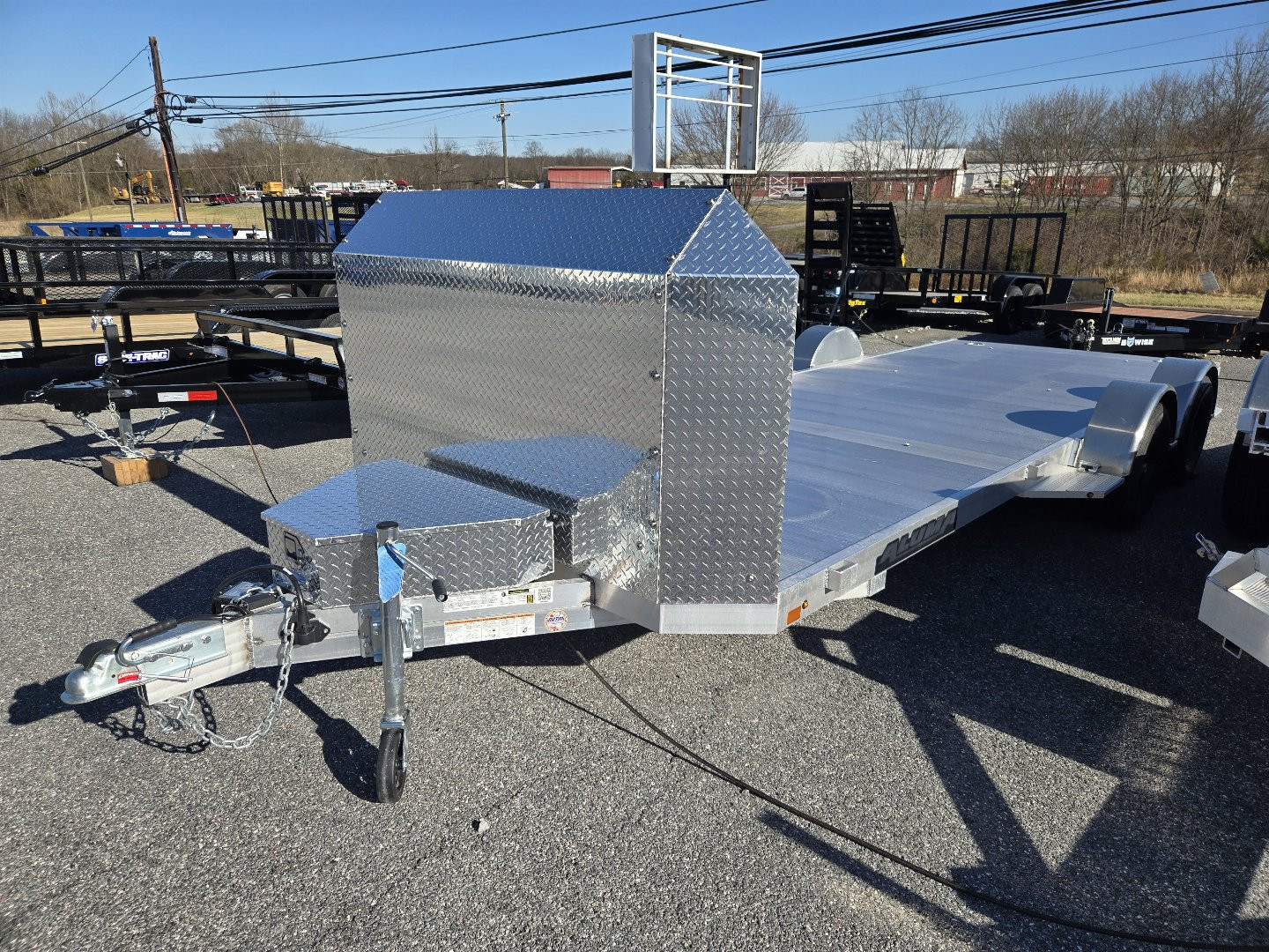 New 7 x 20 Aluma EX8220 Executive Series Car Hauler, 7K GVWR **Includes Stone Guard, Toolbox, Bed Lights, Spread Axles