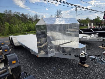 New 7 x 20 Aluma EX8220 Executive Series Car Hauler, 7K GVWR **Includes Stone Guard, Toolbox, Bed Lights, Spread Axles