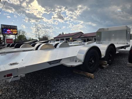 New 7 x 20 Aluma EX8220 Executive Series Car Hauler, 7K GVWR **Includes Stone Guard, Toolbox, Bed Lights, Spread Axles