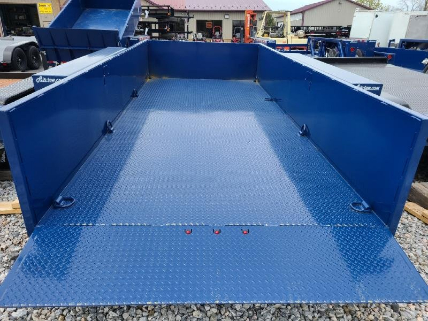 New 6'3" x 16' Air-Tow UT16-14 Steel Side Drop Deck Equipment Flatbed Trailer, 18k ***w/Spare Tire Mount & 110v Battery Charger