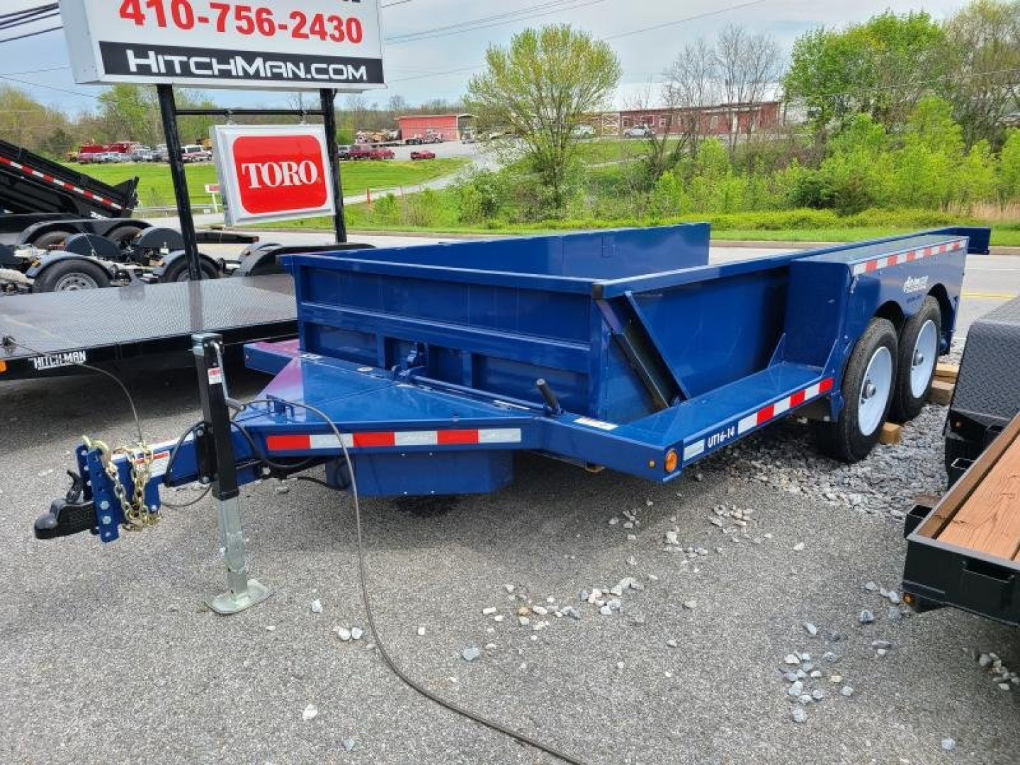 New 6'3" x 16' Air-Tow UT16-14 Steel Side Drop Deck Equipment Flatbed Trailer, 18k ***w/Spare Tire Mount & 110v Battery Charger
