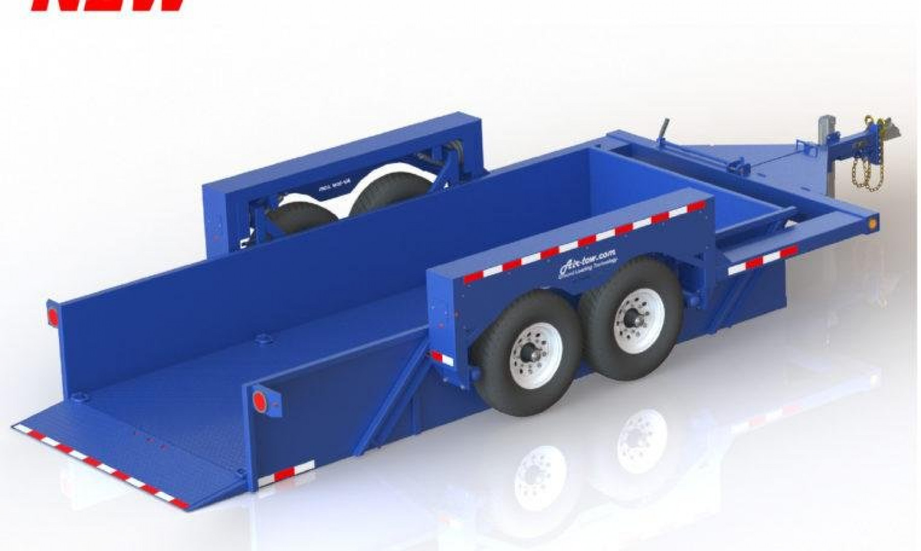 New 6'3" x 16' Air-Tow UT16-14 Steel Side Drop Deck Equipment Flatbed Trailer, 18k ***w/Spare Tire Mount & 110v Battery Charger